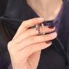 3PCS Light Luxury Colorful Beads Ring Finger Jewelry Opening Ring Elegant Round Bead Ring  Women