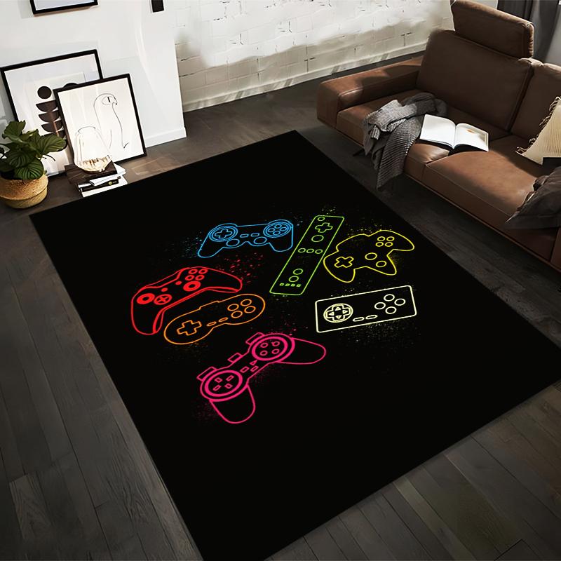 

Colorful Neon Game Controller Pattern Carpet for Gaming Room Decor Suitable for use as an anti-slip for living room bedroom sofas 40x60cm( 15x23in )