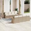 Vidaxl 9-Cz. Ensemble de Meubles de Jardin avec Coussins, Beige, Polyrotin