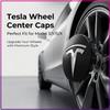 4Pcs 56MM Car Badge Emblem Wheel Center Hub Caps Rim Hubcap Cover For Tesla Model S Model X Model Y Cybertruck Model 3 Model Y