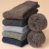 5 Paar warme Winter-Herrensocken aus Wolle für Männer und Frauen, super dickere feste Socken, Merinowolle-Socken gegen kalten Schnee, Frottee-Socken
