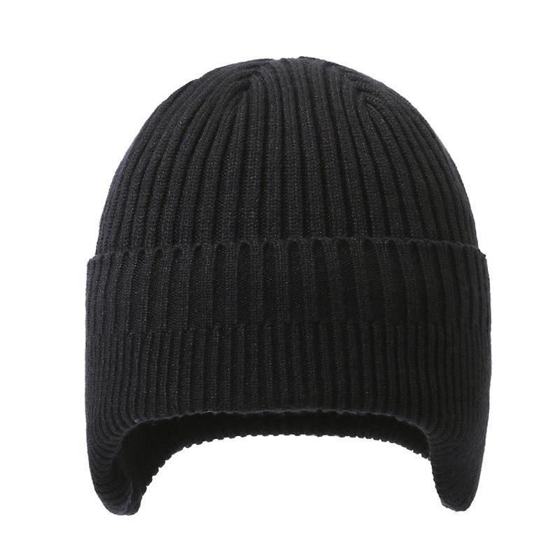 Men's Wool Hat, Ear Protection, Knitted Hat, Winter Autumn and Winter Thickened Warm Outdoor Cold Cycling Cold Hat Women