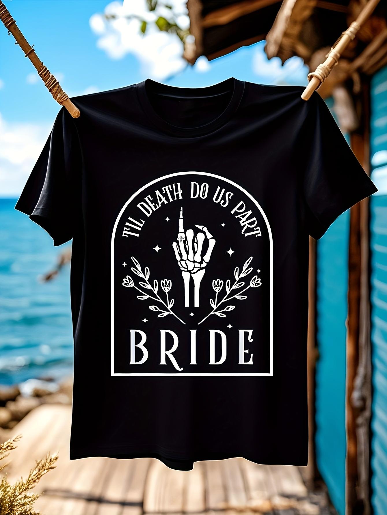 Halloween Skeleton Print Tshirt Till Death Do Us Part Bri... XXXXL