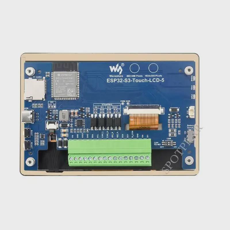 ESP32 S3 Dev Board with 5" 1024x600 Touch LCD, LVGL, CAN/RS485, and Sensor.