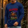 Men's Halloween Long Sleeve Neck Casual T-Shirt for Holiday Party