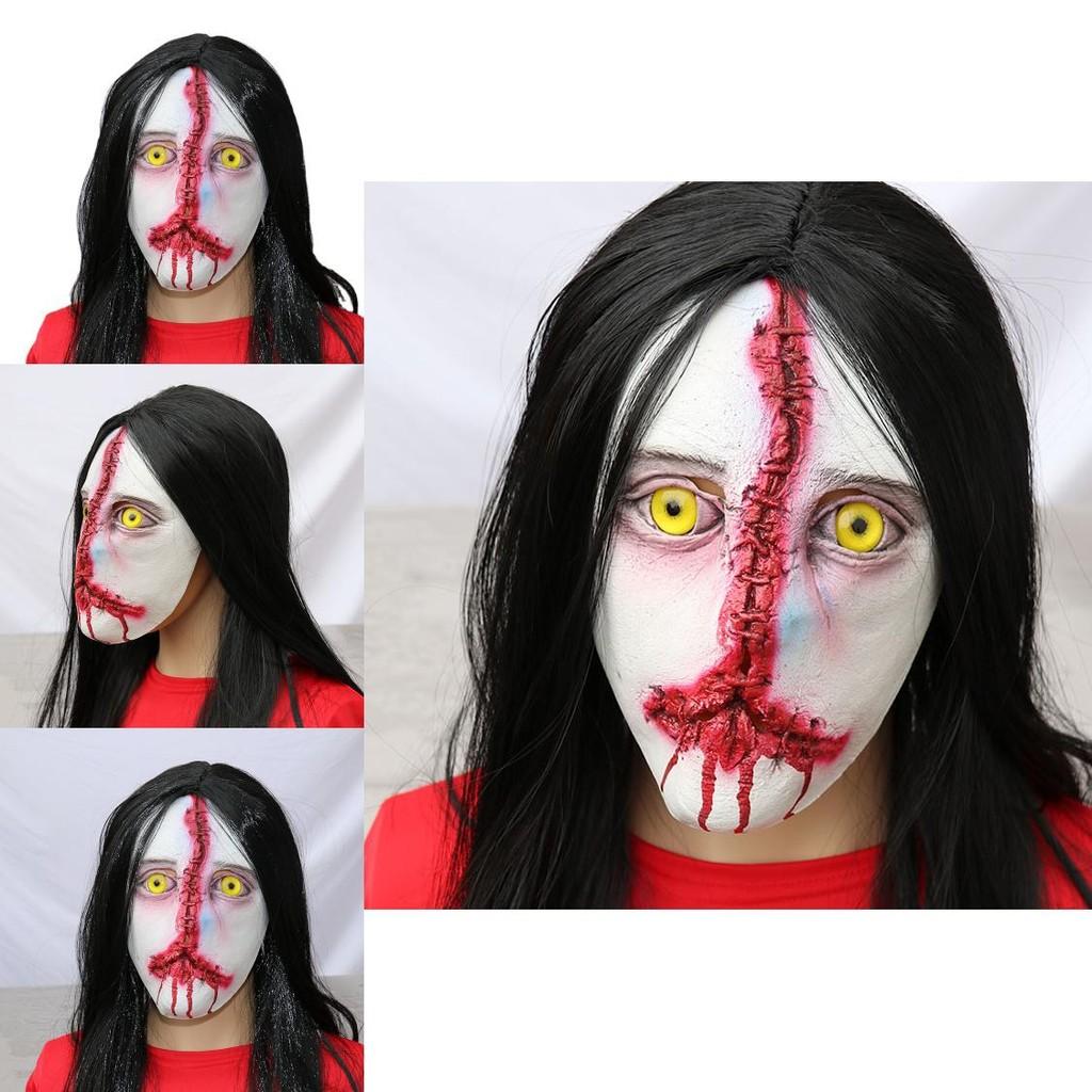 Halloween Horror Props Ghost House Escape Room Npc Latex Mask For Adults