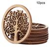 10PCS Round Tree Pattern     Wood Craft Handwork Scrapbooking Home Decoration