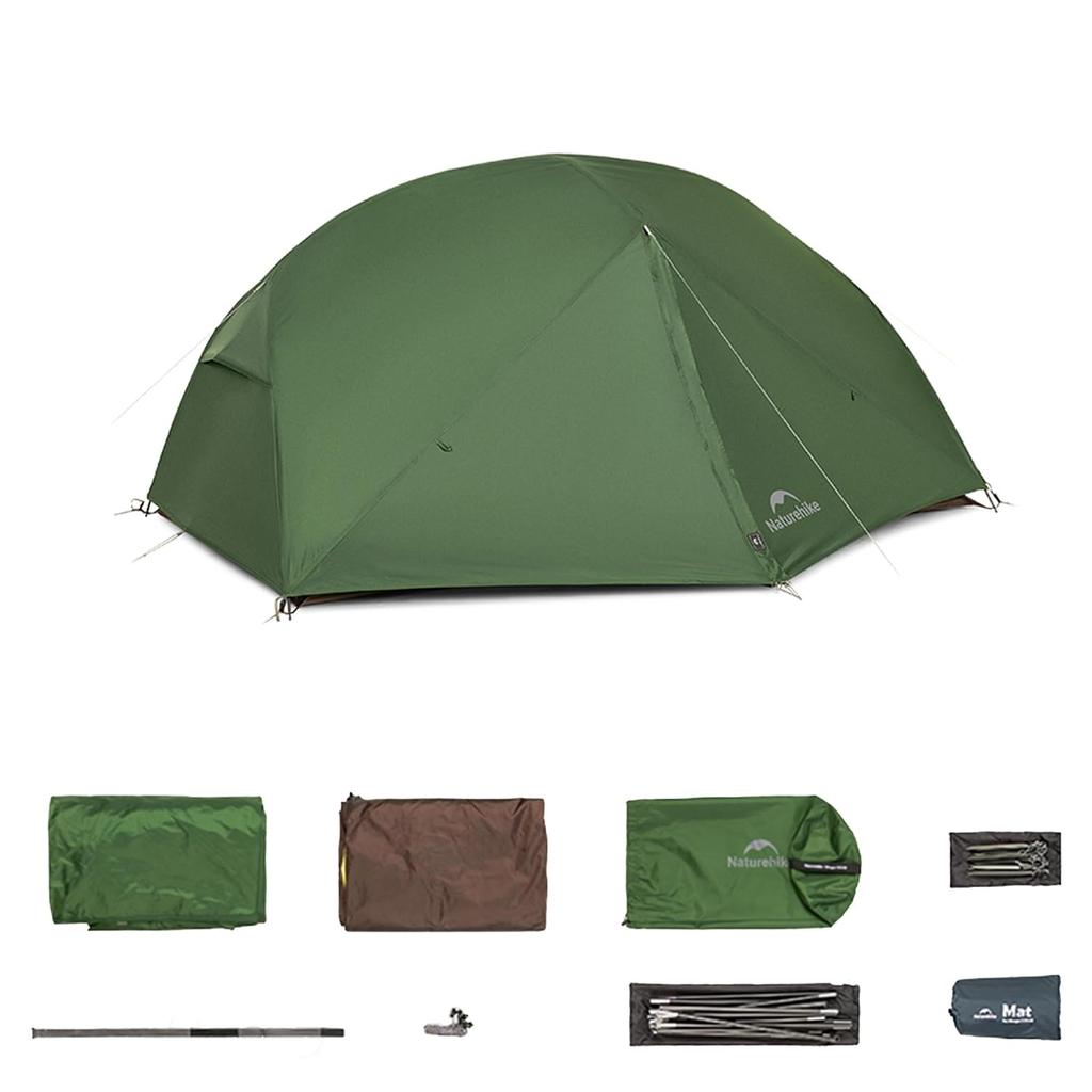 Naturehike Mongar PRO Base Tent 1.42kg Lightweight Spacious Waterproof Pressure PU3000mm Tarp Compact Ventilation Stability Windproof 1-3 People Wall