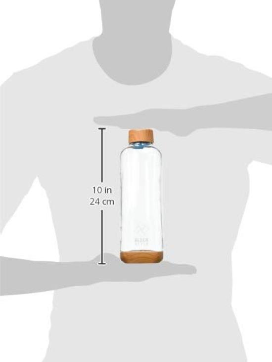 PEARL METAL HB-4855 700ml Plastic Aqua Bottle, Block Style, Wood Grain and Clear