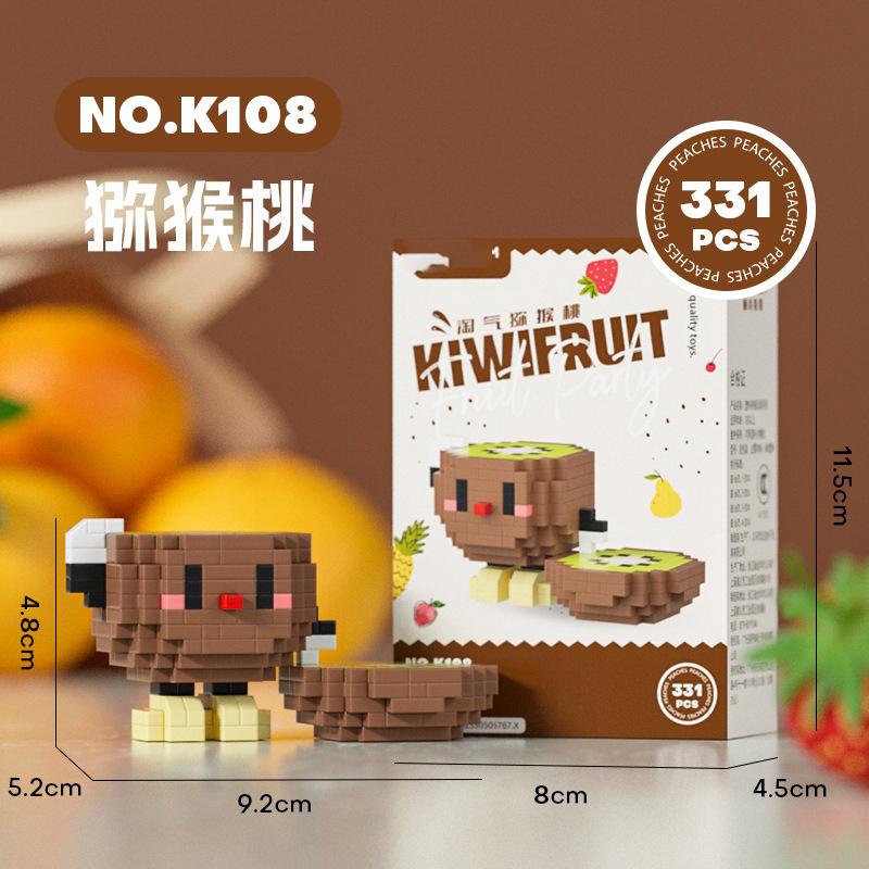 Fruta 3D Constructor Modelo Set de Construcción Pastel Comida Mini Ladrillos Bloques de Construcción Juguetes para Niños Niñas de 7 a 10 Años Adultos Bloque