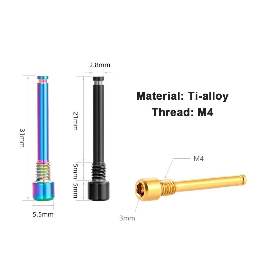 2 Sets 31mm Length Disc Brake Caliper Bolts M4 Threaded Caliper Screws  for Road Bicycle