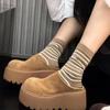 Slippers Female Shoes On Sale Winter Retro Round Toe Women's Thick Sole Slippers Warm Ladies Outer Wear Slippers