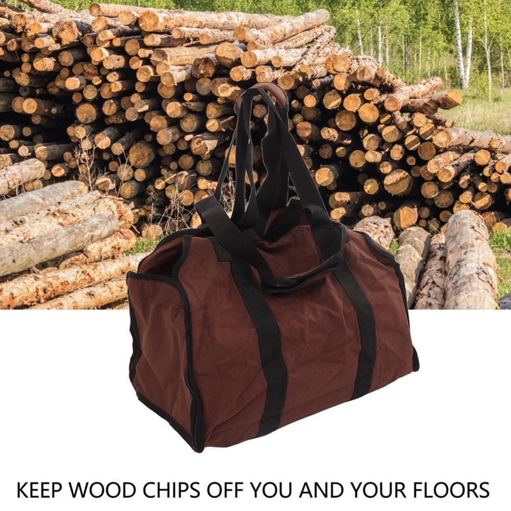 Large Capacity Firewood Carrier Canvas Firewood Tote Wood Carry Wood Carrier Bag  Outdoor