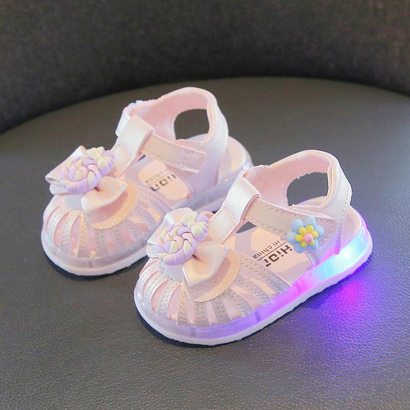 

Sandalias Sandals for Girl with Lights 2025 Summer New Baby Walking Shoes Soft Sole Princess Shoes Non Slip Girl Shoes Kid Shoes 16-insole12cm розовый