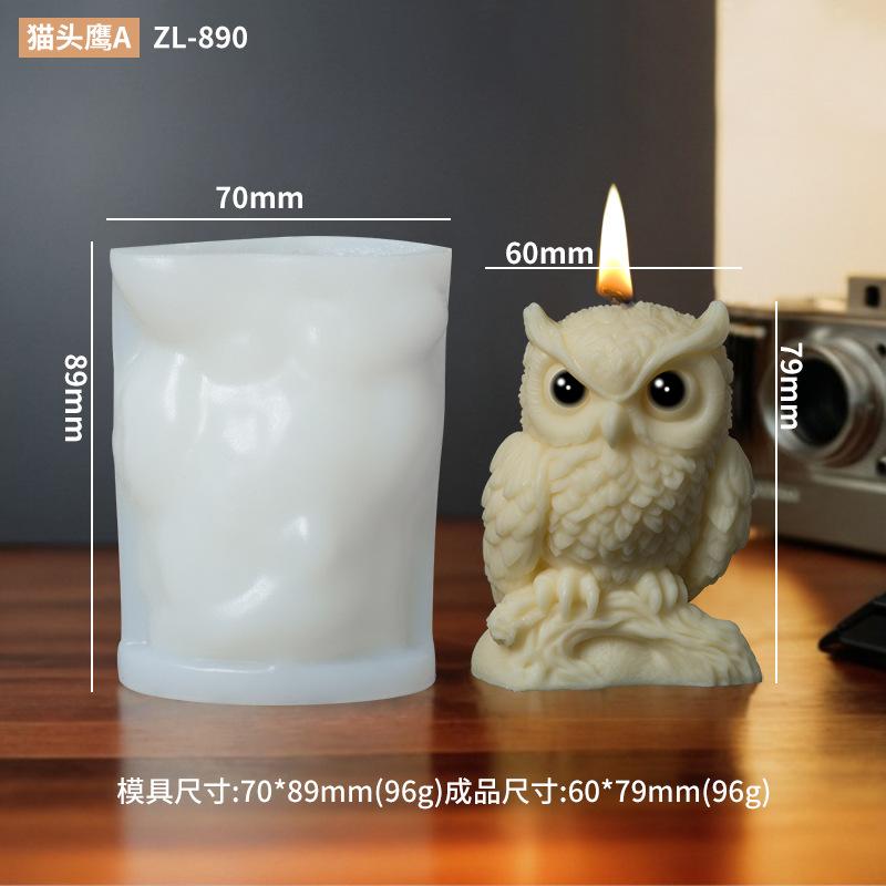 DIY New Owl Candle Silicone Mold Cartoon Animal Aromatherapy Cream Soap Mold Chocolate Cake Making Tool Christmas Decor Crafts
