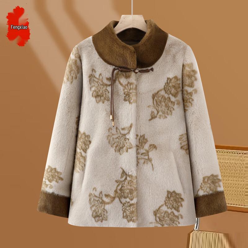 

Новое зимнее шерстяное пальто для пожилых женщин в китайском стиле с подкладкой из искусственного меха 3XL