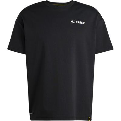 adidas X National Geographic Collaboration Loose Fit Round Neck Moisture Wicking Quick Dry Short Sleeve T-Shirt Unisex T-Shirts Black JD5957