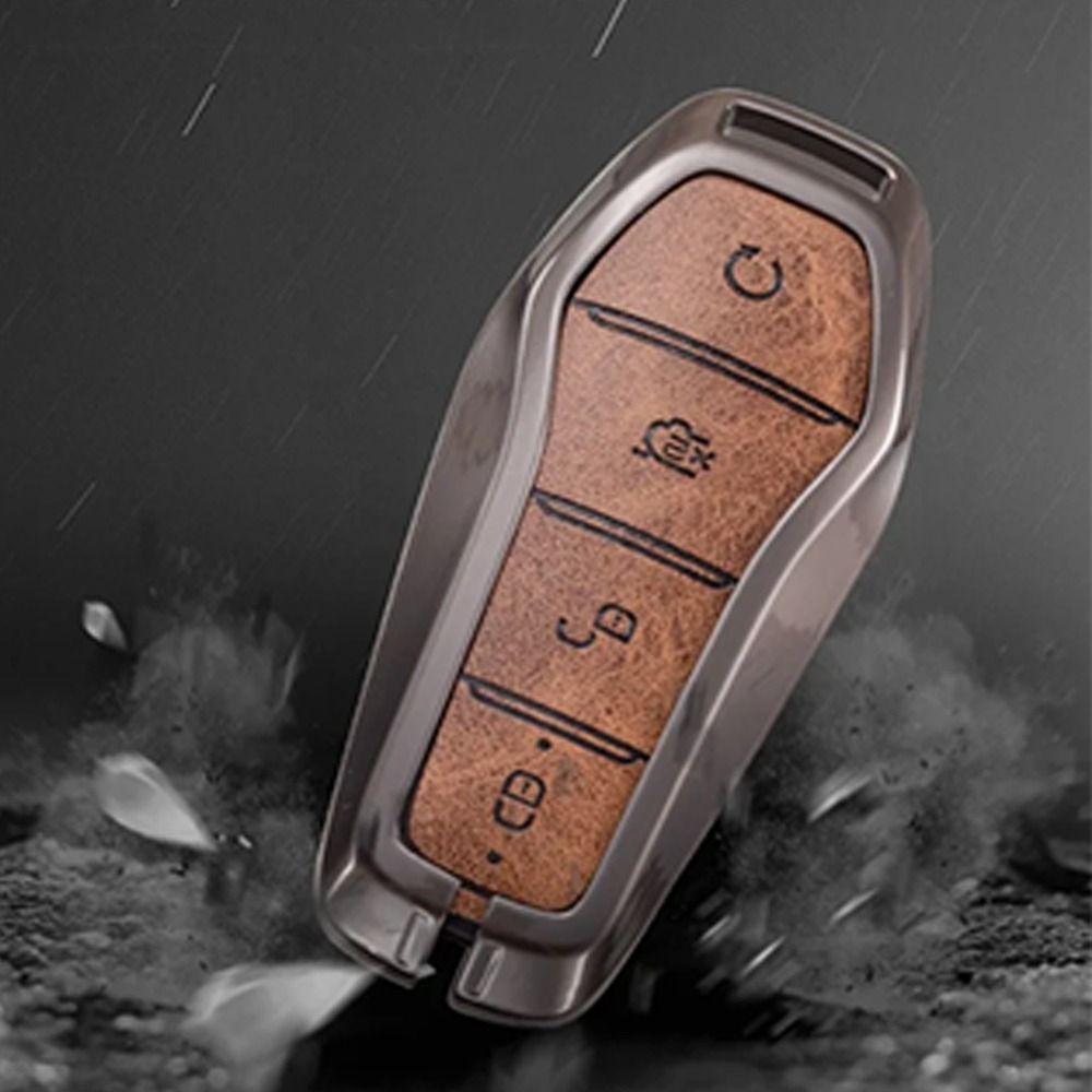 Zinc Alloy Car Key Case 4 Butoons Easy To Install Remote Fob Holder For Byd Song Plus Atto 3 Han Ev Tang Dm Qin Seal Dolphin