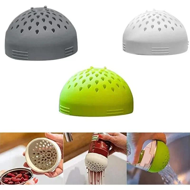 1Pc Silicone Gel Filter Cover Silicone funnel filter cover Multi-use Mini Colander Food Mesh Can Drainer Kitchen Gadgets
