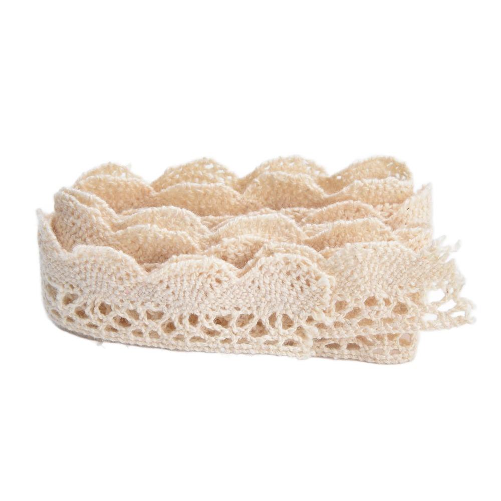 1pcs Beige & White &Black Cotton Lace Trim 2cm Width Scalloped Lace Edge For Curtain Decoration