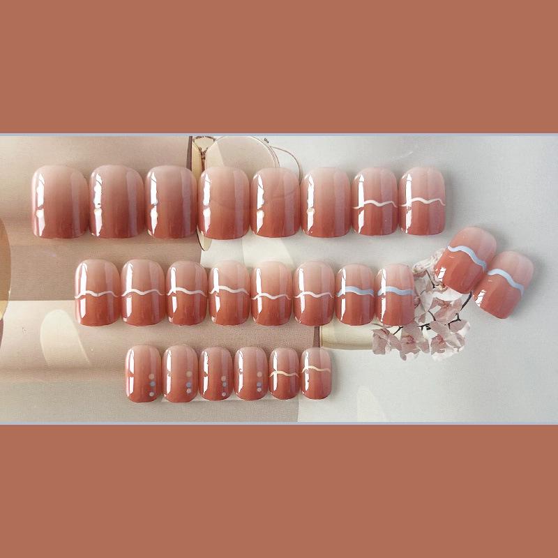 Icy Transparent Southern Pomelo Polka Dot Gradient False Nail Art Tips