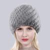 Women Winter Hand Knitted Genuine Mink Fur Hat Natural Warm Good Elasticity Fur Cap Russia Lady Quality Real Mink Fur Hats