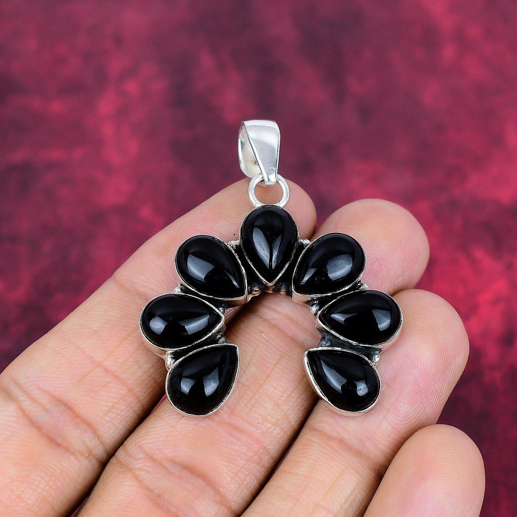 Black Onyx Jewelry, 925 Solid Sterling Silver Pendant Handmade Gemstone Jewelry, Gifts For Wife Brand New Pendant