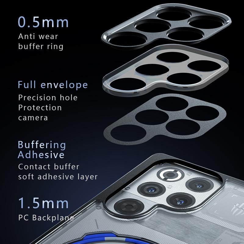 For ZTE Nubia Red Magic 11 Pro Plus Case Shockproof Frosted Skin Feel Matte PC+TPU Anti-fingerprint Transparent Cover