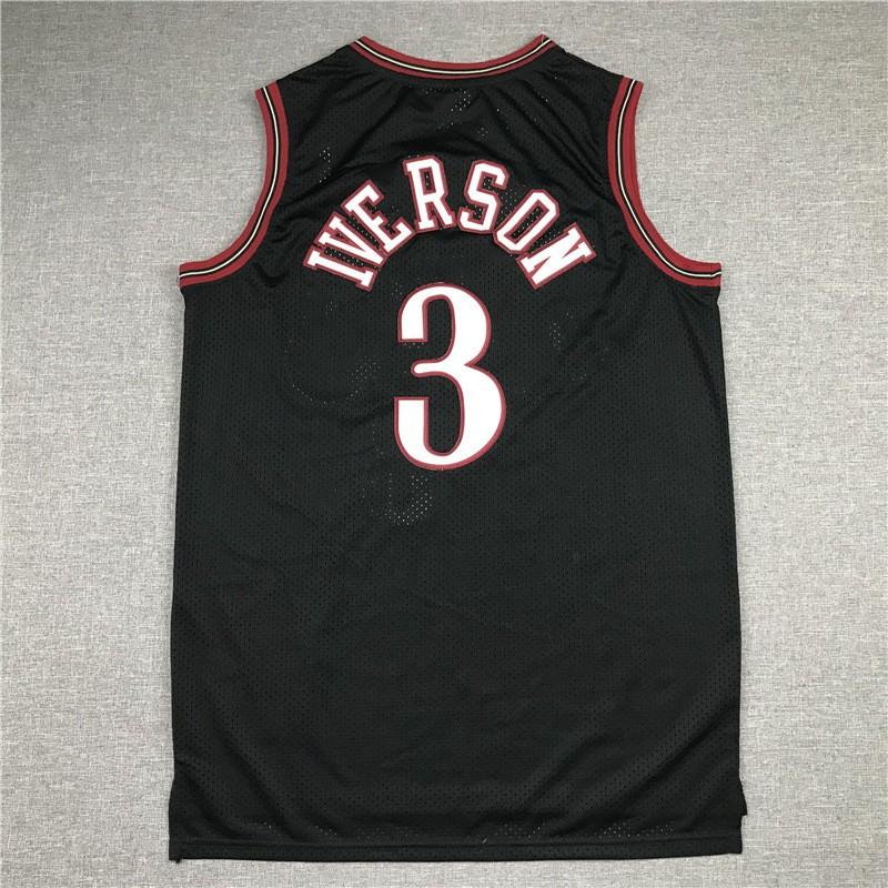 Philadelphia 76ers 3 Allen Iverson Authentic Stitched Mesh Basketball Jersey Men Women Adult Wear