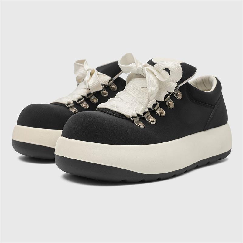 Z niche Q big head shoes, spring new leather shoes British style thick soles