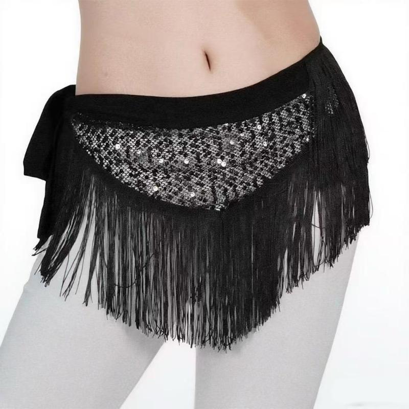 Sequins Fringe Hip Scarf Fashion Belly Dance Accessory For Various Occasion And Enhancing Comfort Features