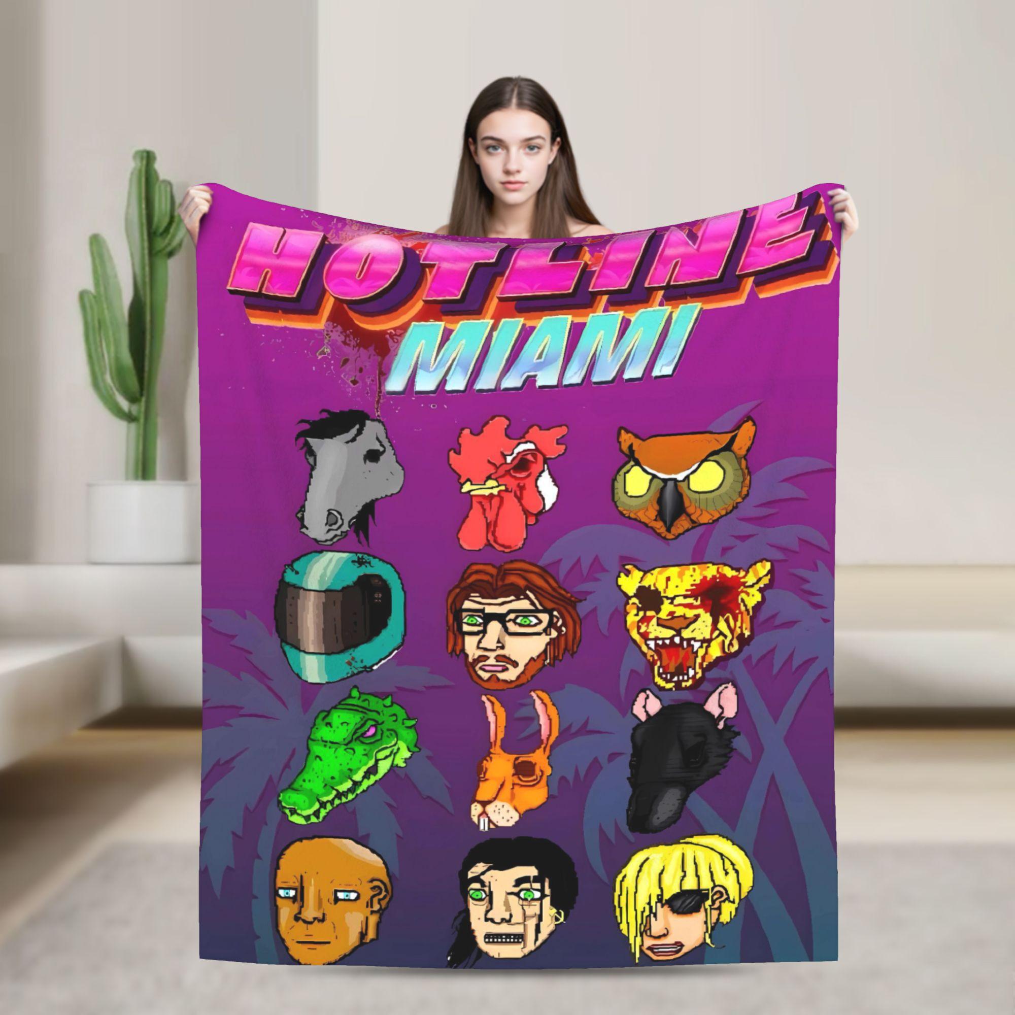 

Hotline Miami Game Blanket Quality Soft Throw Blanket Winter Decorative Couch Bed Novelty Bedspread 130x150cm
