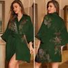 Yaoting Elegant Retro Chinese-Style Satin Nightgown for Women, Luxurious & Noble Home Bathrobe - Summer 3370.