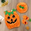 Baby Halloween Hooded Romper & Striped Pants Set for Infants and Toddlers