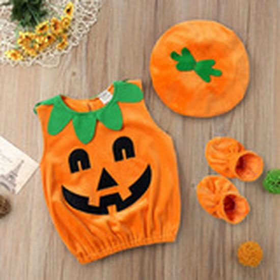 Baby Halloween Hooded Romper & Striped Pants Set for Infants and Toddlers
