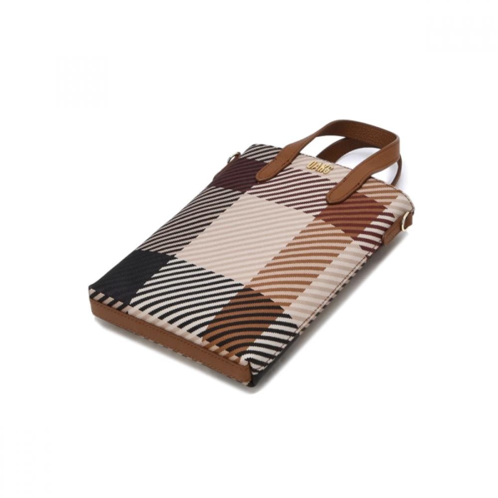 Daks Brown House Check Pattern Mini Cross Bag Dcwa6e501w2