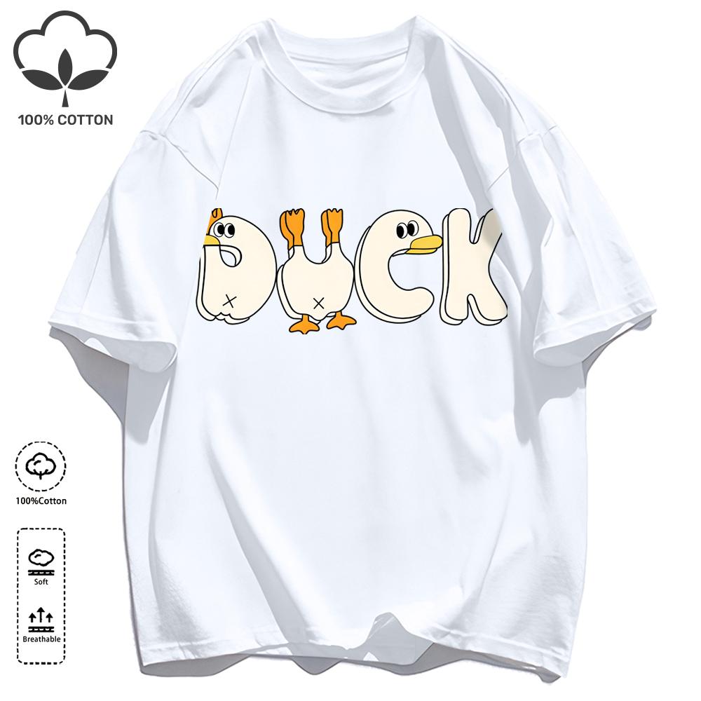 A Simple Pattern In The Shape Of A Duck Unisex T-Shirt Summer Cotton Retro Tee Fashion Loose Sportswear Unisex Basics Clothing