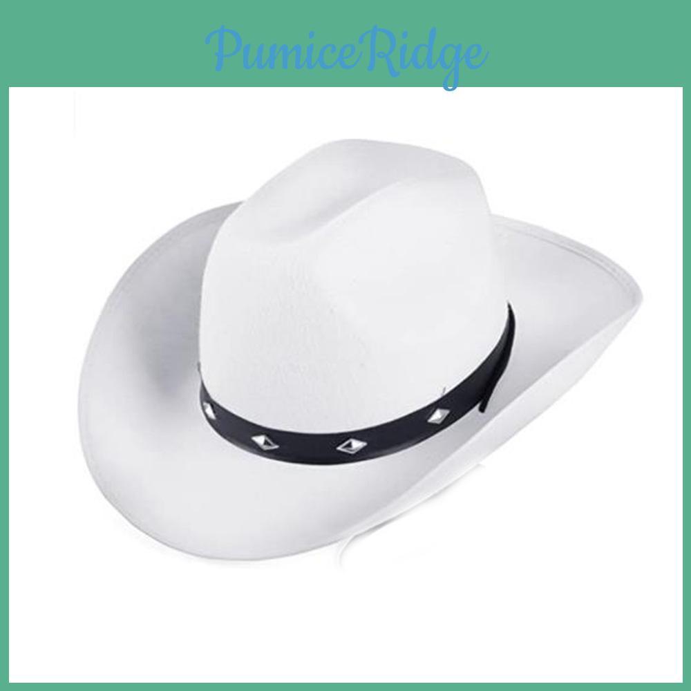 Folk Style Pink Denim Cowboy Hat With Metal Studs For Cosplay And Gifting