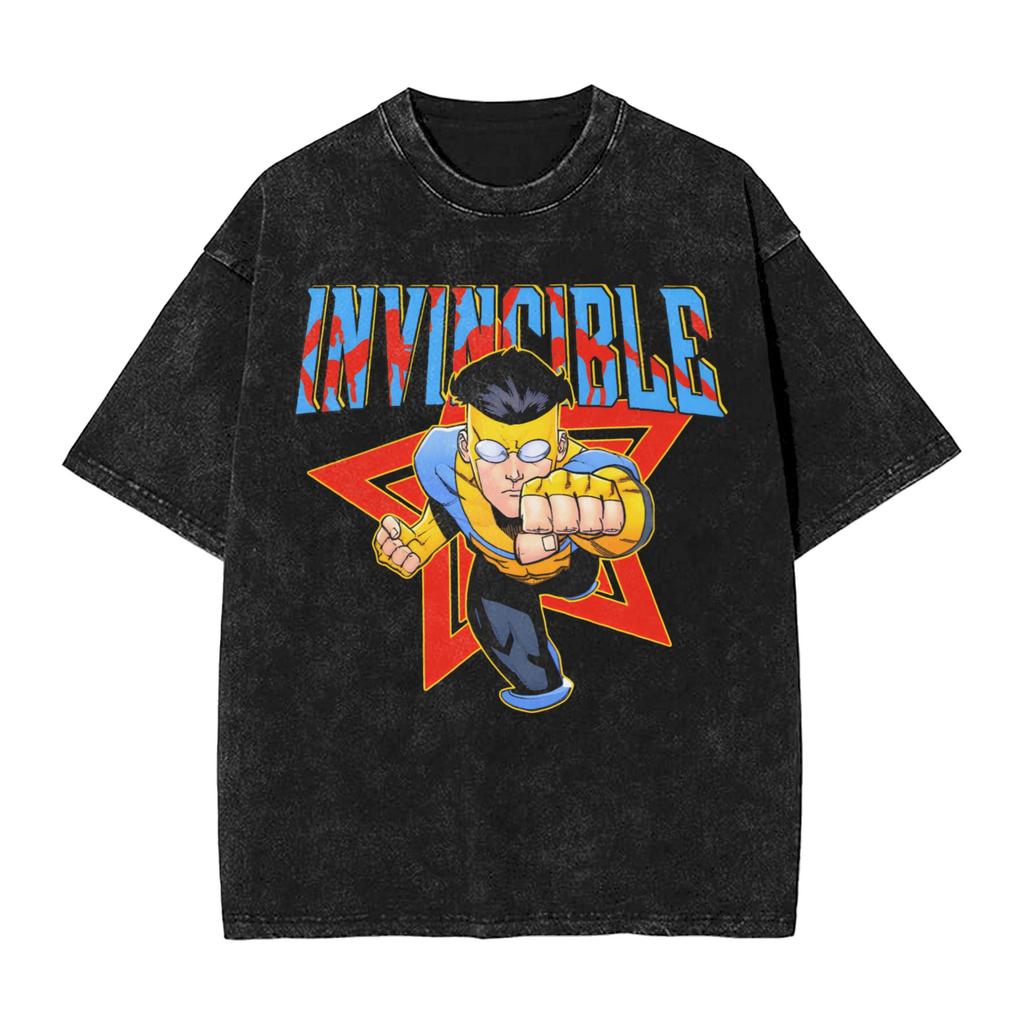 Men Tshirt Invincibles Viltrum Empire Logo Minimalist Print Washed T Shirts Harajuku Summer Tees Pattern Casual Clothes