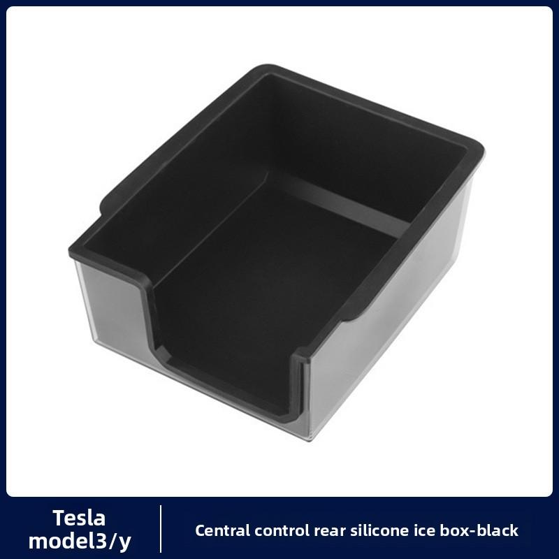 Car Sticker For Tesla Model 3 Highland Model Y Central Control Armrest Box Silicone Storage Front and Rear Storage Small Ice Box