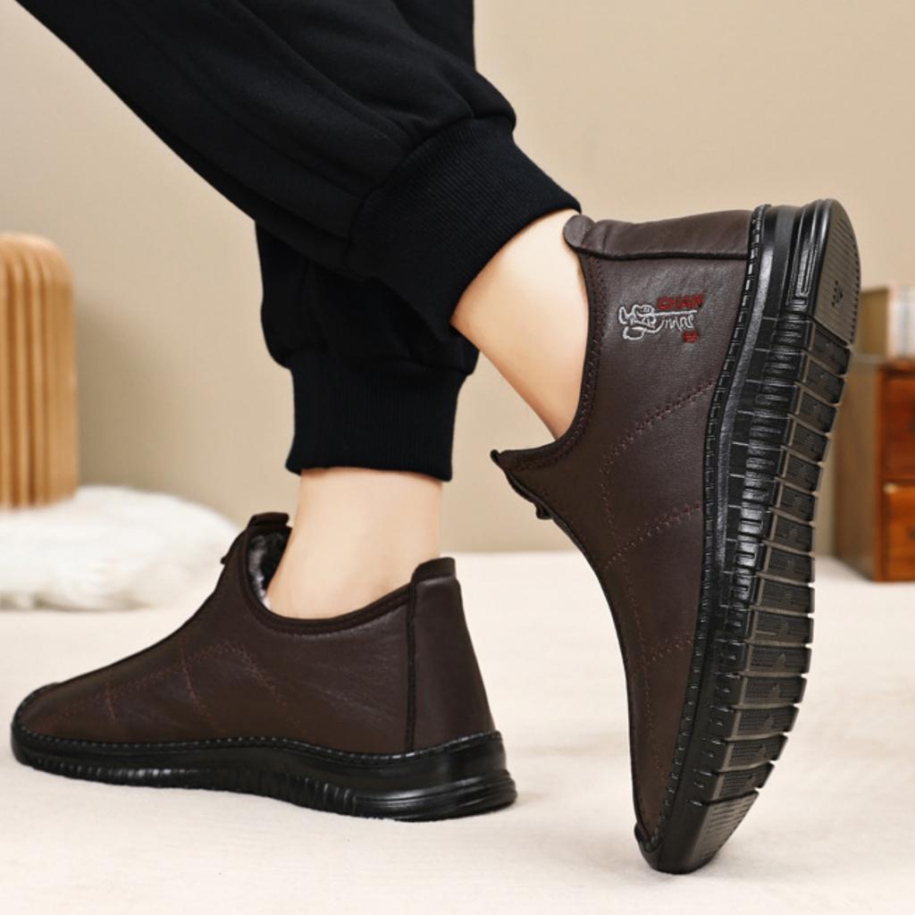 Men's Leather Boots with for Winter Cold Short Boots
