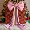 Large Elegant Christmas Bowknot Xmas Tree Bowknot Pendant Ornaments for Wedding Party Birthday Decor