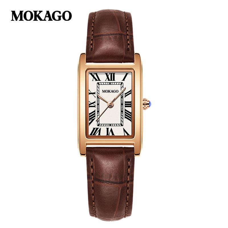 MOKAGO Women s Retro Square Roman Numeral Waterproof Quartz Watch - Fashionable Business Bestseller