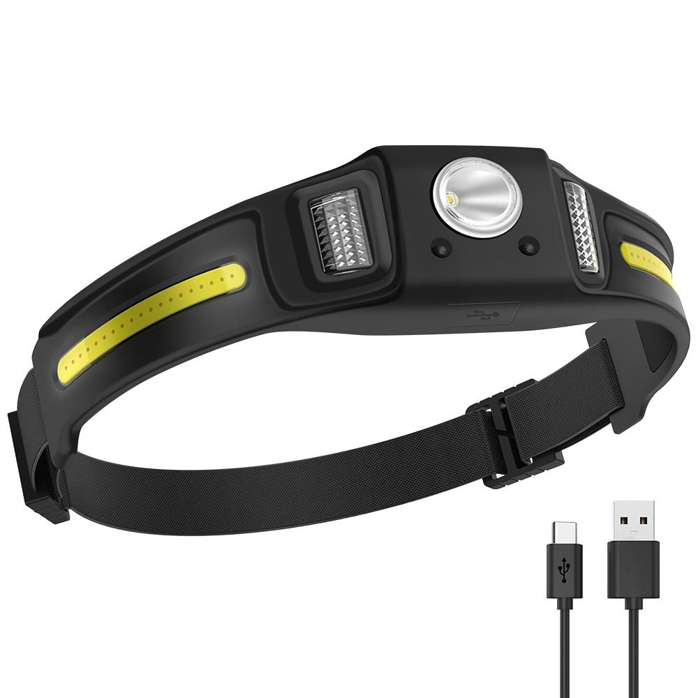 

Small LED Induction Headlamp 650LM 5 Lighting Modes Foldable USB C Rechargeable Headlamp Built-in Battery Camping Lantern 300mAh чорний