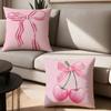 Art Pink Bow Cherry Lovely Kawaii Pillow Case Office Cushions Suitable For Sofa Car Bedroom Decorative Cushion Cover