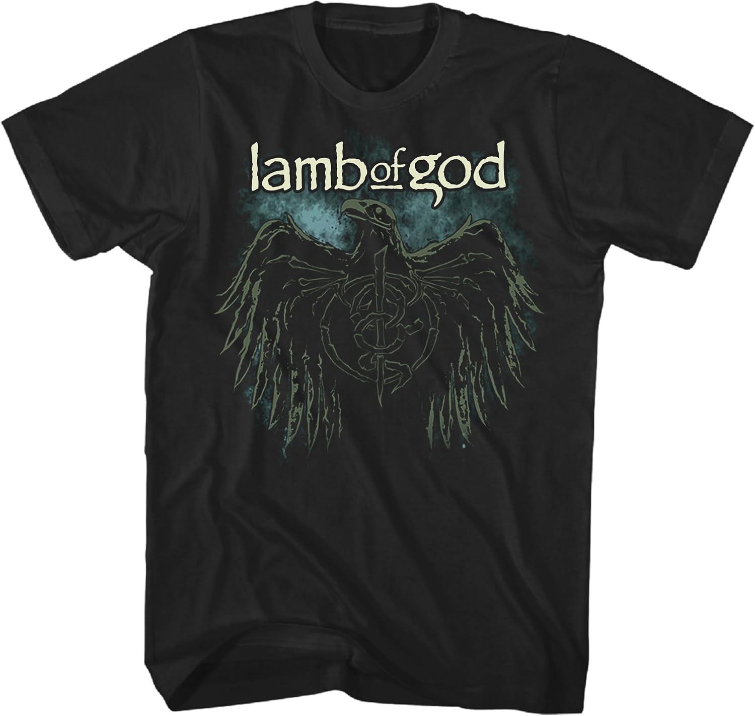 Lamb of God Crow Adult Short Sleeve T Shirt Metal Band T Shirts Mens Streetwear Graphic Tees S