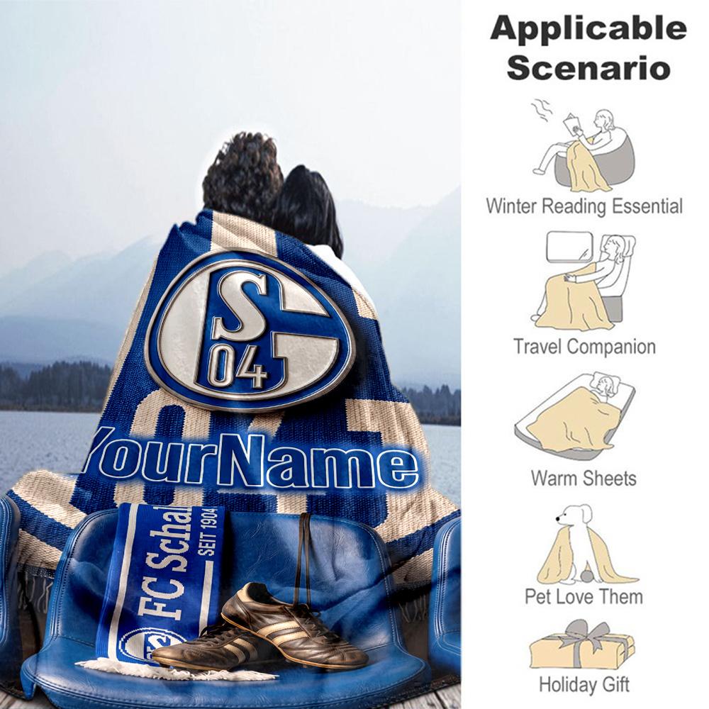 Fc Schalke 14 Personalized Name Blanket Throw Personalized Blanket Durable Comfort Suitable for Home Decor Picnics Couch Office