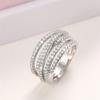 Huajie Inlaid Brilliant Zircon Annular Design Women's Rings Elegant Delicate Wedding Party Female Ring Shining  Trendy