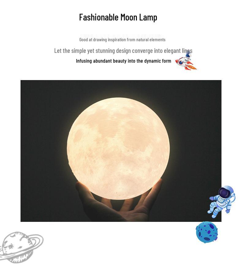 Modern Minimalist Large Creative Moon Ceiling Light for Children's Room & Bedroom
