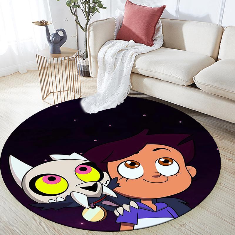 The Owl House pattern round rug,Carpet Rug for Living Room Bedroom Playroom ,Non-slip Floor Mat,Holiday Gifts and Birthday Gifts.